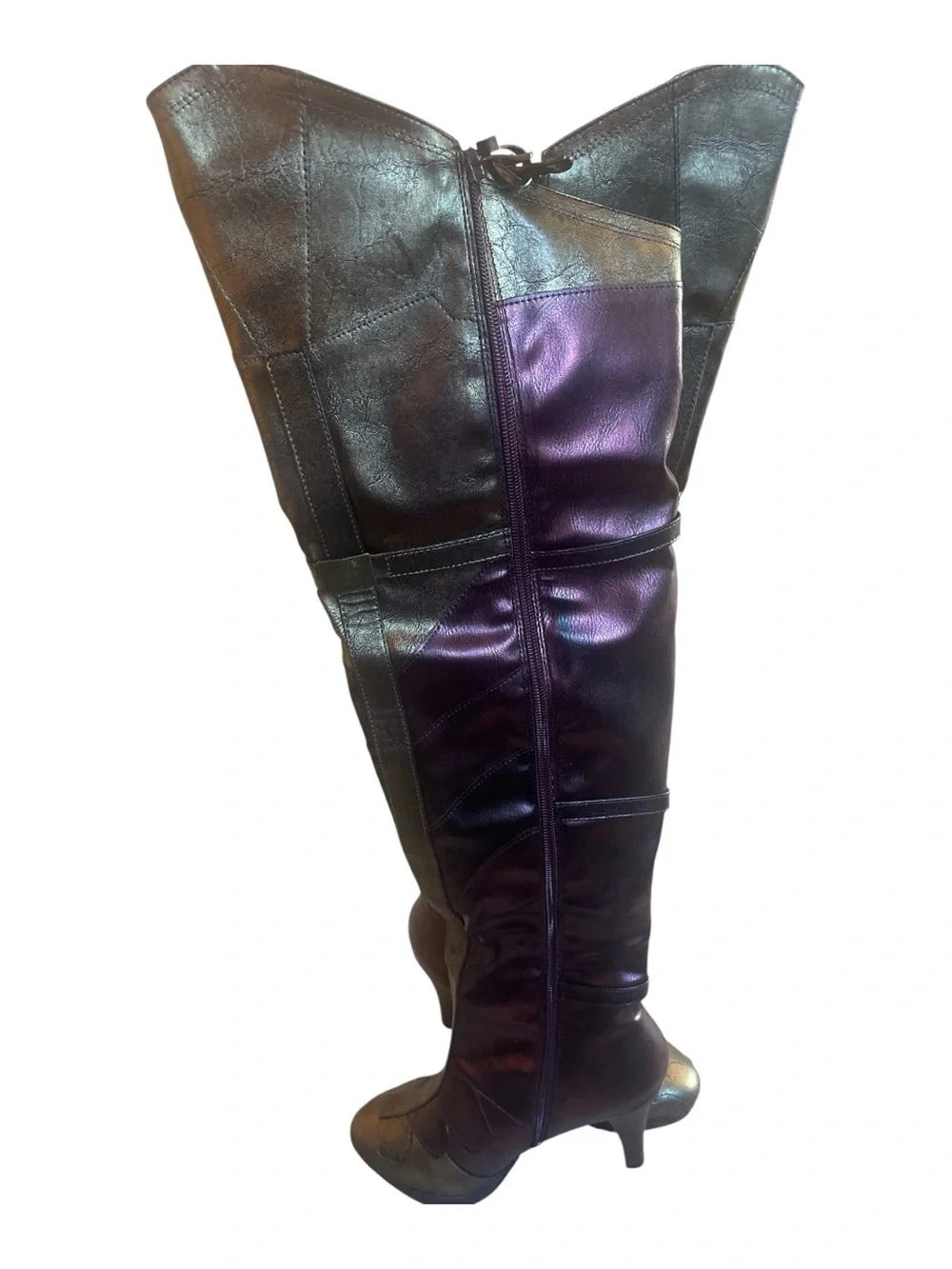 Wonder Woman Costume Boots 9 Burgundy Purple Gold Thigh High Cosplay Heel
